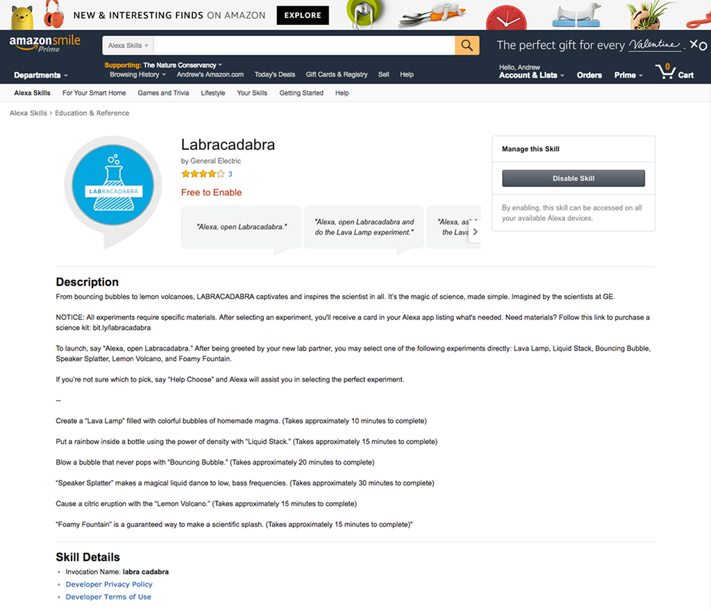 Labracadabra Amazon listing