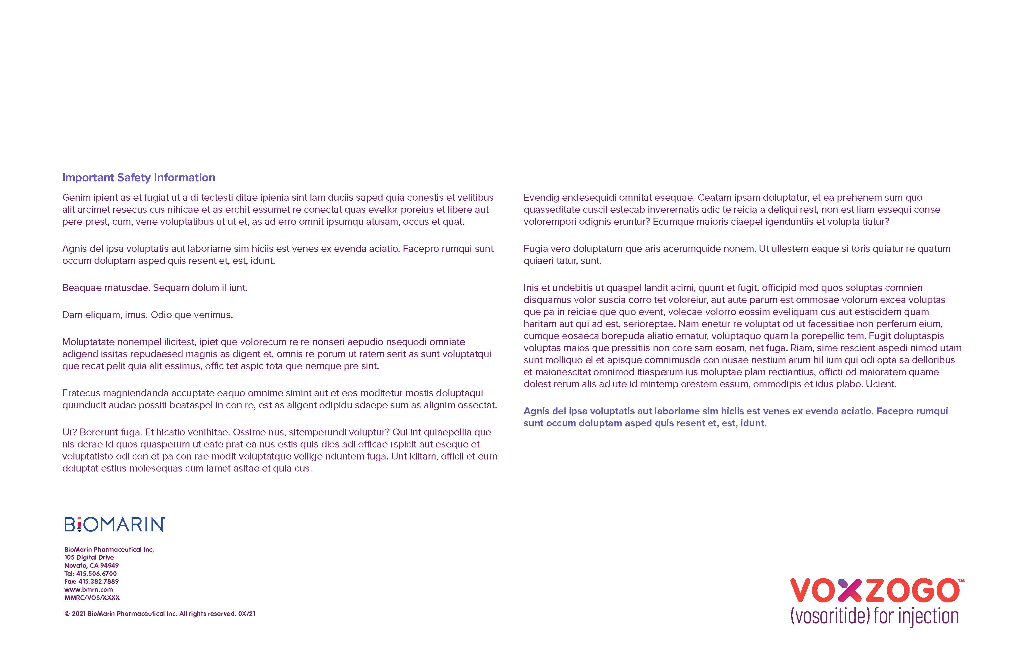 Voxzogo materials
