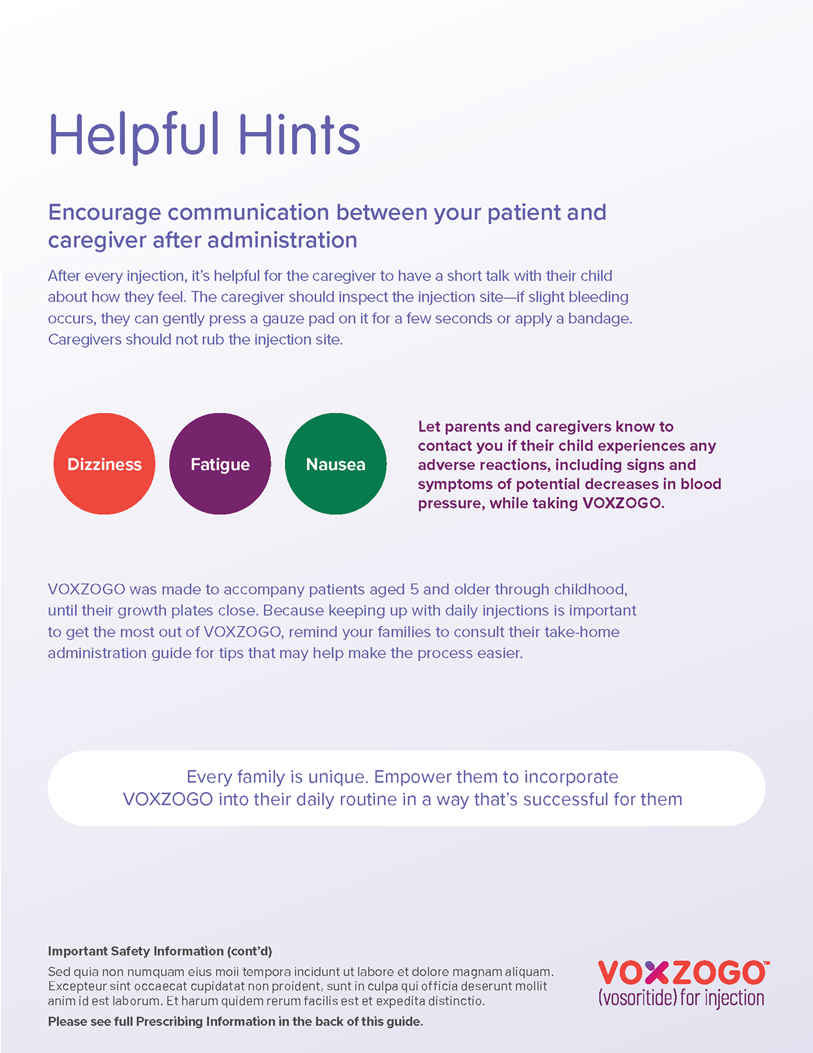 Voxzogo patient materials