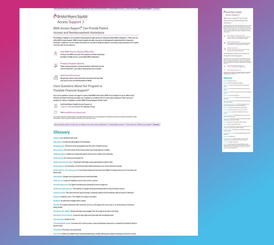 REBLOZYL access support page