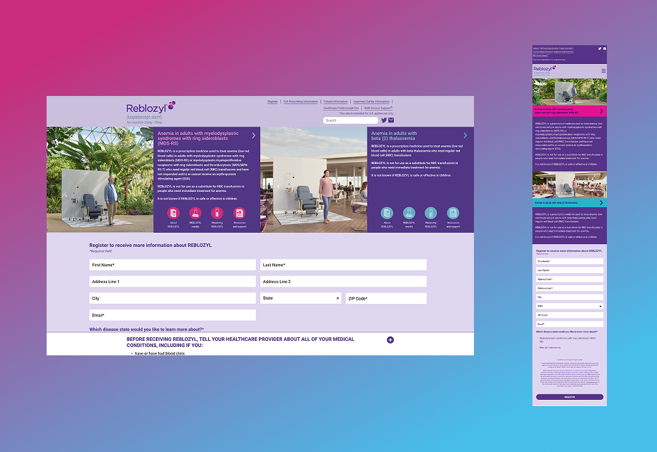 REBLOZYL website page